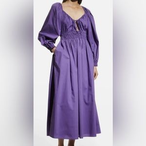 REBECA TAYLOR POPLIN SMK DRESS SIZE LARGE COLOR PURPLE